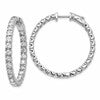 True Origin 14K White Gold 4 7/8 carat Lab Grown Diamond VS+ F+ Complet In and Out Hoop Earrings