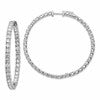 14k White Gold 7 1/4 carat Lab Grown Dia VS/SI+ G+ Round In and Out Safety Clasp Hoop Earrings