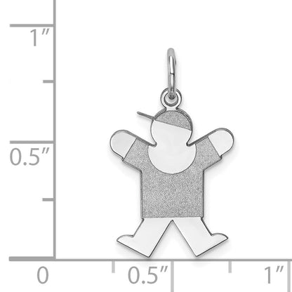 Sterling Silver Rhodium-plated Joy Kid Charm