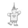 Sterling Silver Rhodium-plated Kid Charm