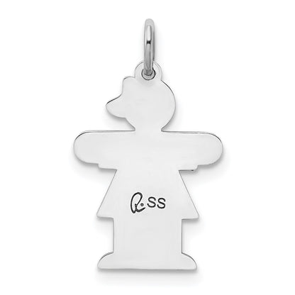 Sterling Silver Rhodium-plated Kid Charm