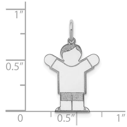 Sterling Silver Rhodium-plated Kid Charm