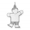 Sterling Silver Rhodium-plated Kid Charm