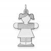 Sterling Silver Rhodium-plated Kid Charm