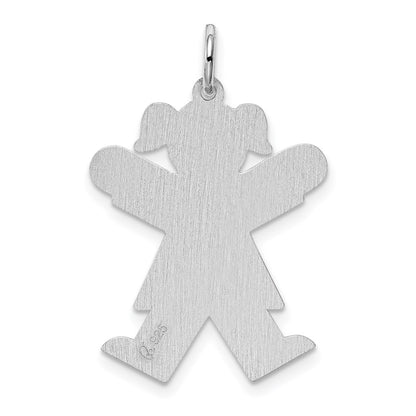 Sterling Silver Rhodium-plated Kid Charm