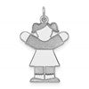 Sterling Silver Rhodium-plated Kid Charm