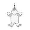 Sterling Silver Rhodium-plated Kid Charm