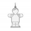 Sterling Silver Rhodium-plated Kid Charm