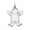 Sterling Silver Rhodium-plated Kid Charm