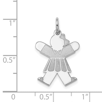 Sterling Silver Rhodium-plated Kid Charm