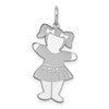 Sterling Silver Rhodium-plated Back to School Cuddle Charm