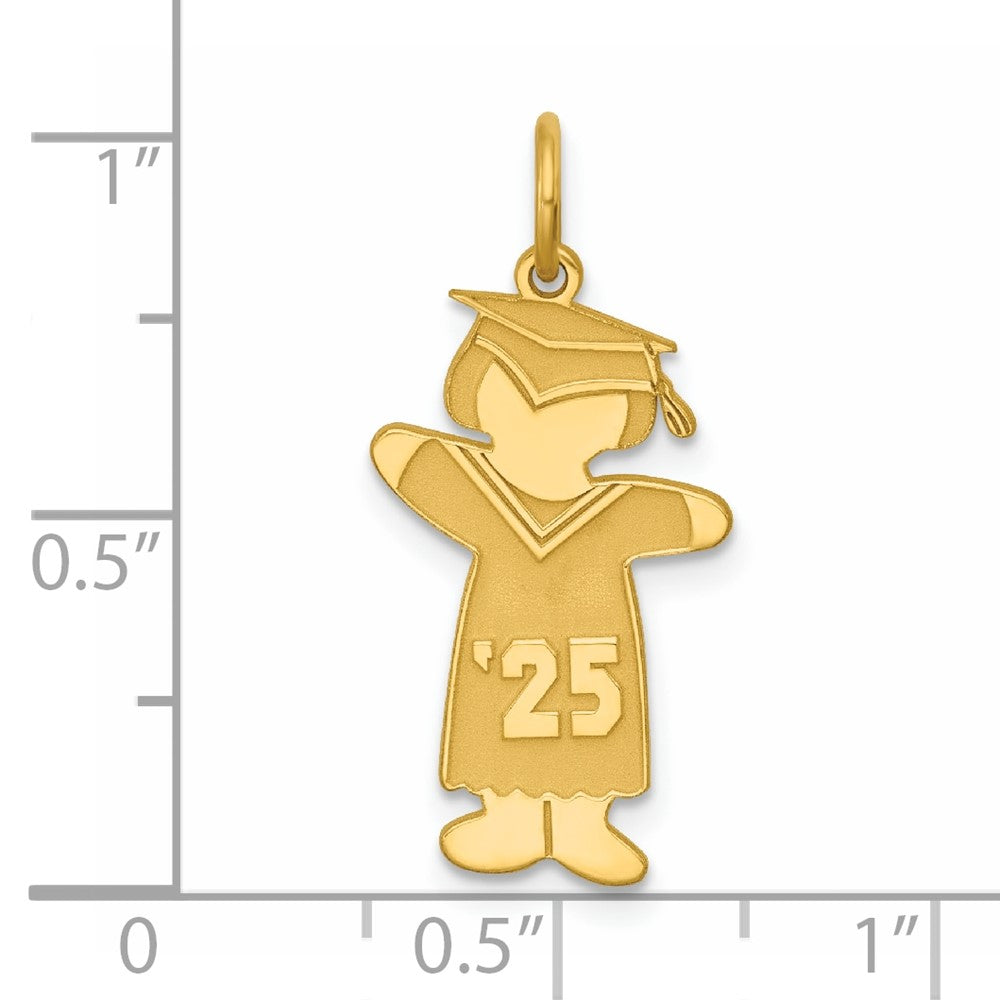 Sterling Silver Gold-plated Class of 2026 Girl Cuddle Charm
