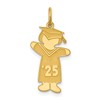 Sterling Silver Gold-plated Class of 2026 Girl Cuddle Charm
