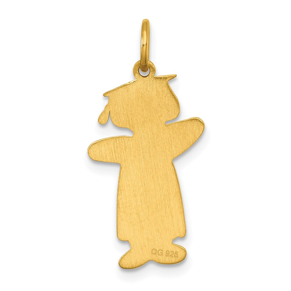 Sterling Silver Gold-plated Class of 2026 Girl Cuddle Charm