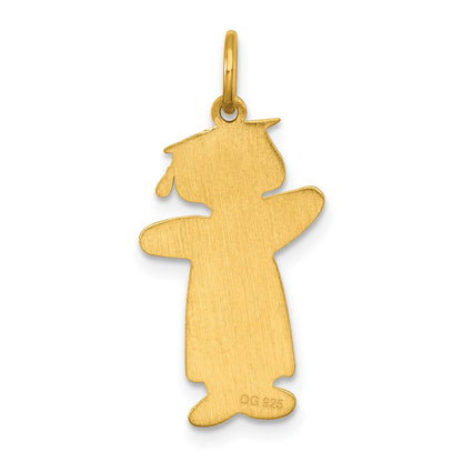 Sterling Silver Gold-plated Class of 2026 Girl Cuddle Charm