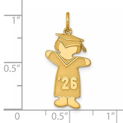 Sterling Silver Gold-plated Class of 2026 Girl Cuddle Charm