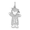 Sterling Silver Rhodium-plated Class of 2026 Girl Cuddle Charm
