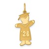 Sterling Silver Gold-plated Class of 2026 Boy Cuddle Charm