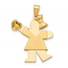 14k The Kids Girl with Yellow CZ November Birthstone Engravable Kiss Charm