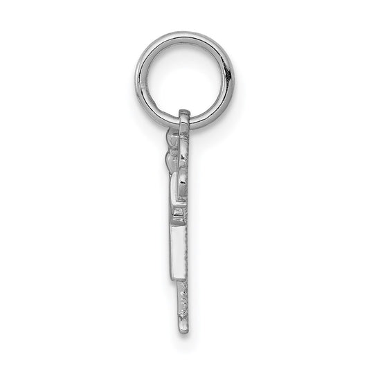 14k White Gold The Kids Mini Girl Love Charm