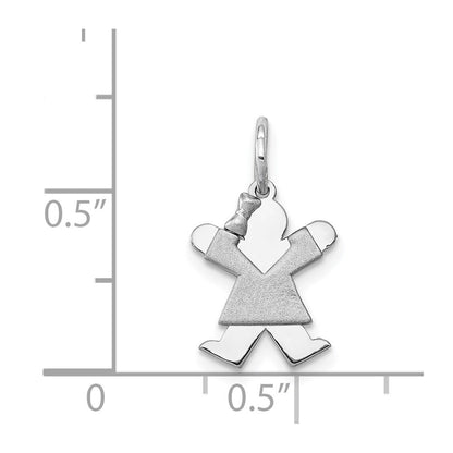 14k White Gold The Kids Mini Girl Joy Charm