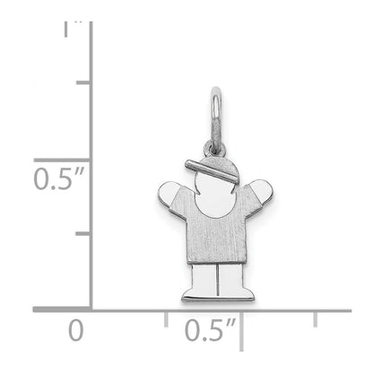 14k White Gold The Kids Mini Boy Love Charm