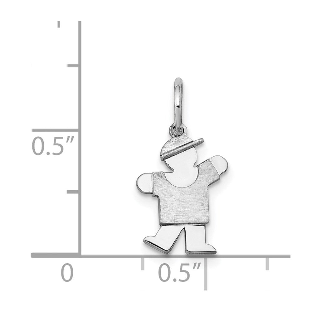 14k White Gold The Kids Mini Boy Kiss Charm