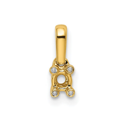 14K Family Jewelry Diamond Semi-Set Pendant