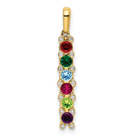 14K Family Jewelry Diamond Semi-Set Pendant