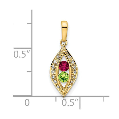 14K Family Jewelry Diamond Semi-Set Pendant