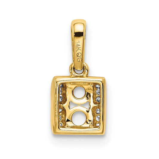 14K Family Jewelry Diamond Semi-Set Pendant