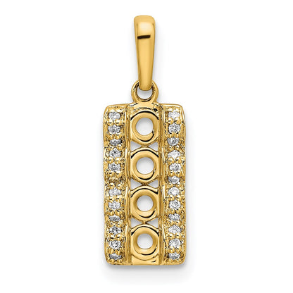 14K Family Jewelry Diamond Semi-Set Pendant