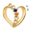 14k Polished 2-Stone Mothers Heart Slide Mounting