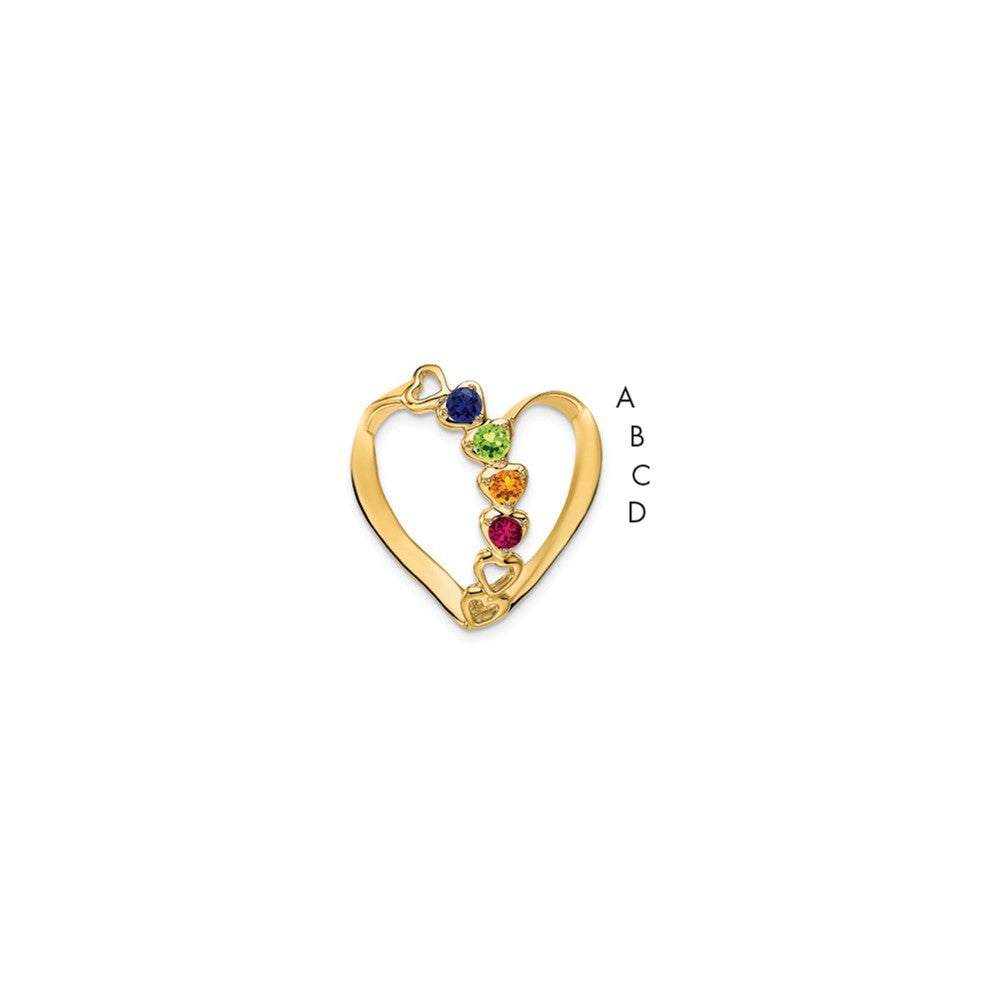 14kw Polished 4-Stone Mothers Heart Slide Mounting