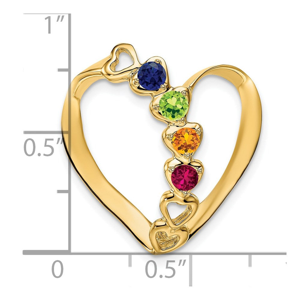 14kw Polished 4-Stone Mothers Heart Slide Mounting