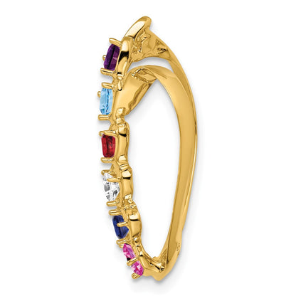 14k Polished 6-Stone Mothers Heart Slide Mounting