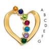 14k Polished 7-Stone Mothers Heart Slide Mounting