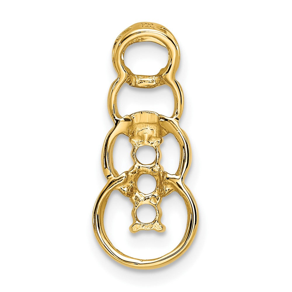 14k 3 Synthetic Stone Family Pendant