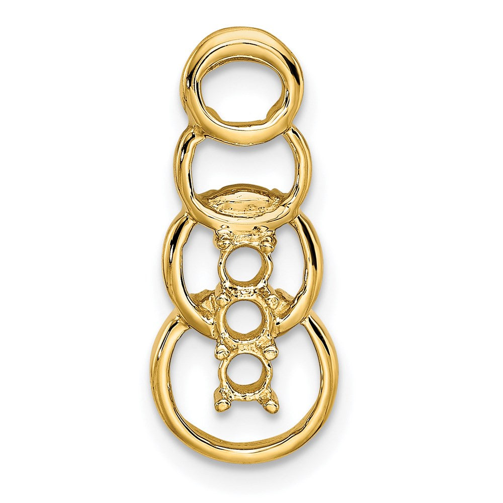 14k 3 Stone Family Pendant Mounting