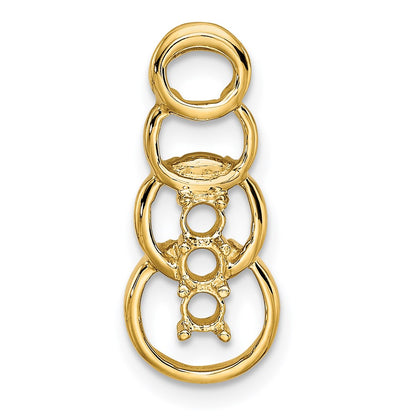 14k 3 Stone Family Pendant Mounting