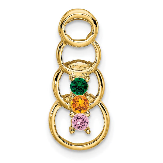 14k 3 Stone Family Pendant Mounting