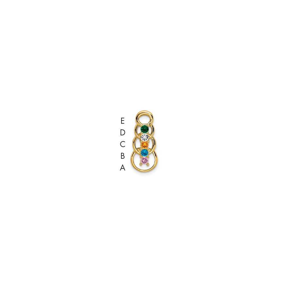 14k 5 Stone Family Pendant Mounting