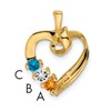 14k 3 Stone Family Pendant Mounting