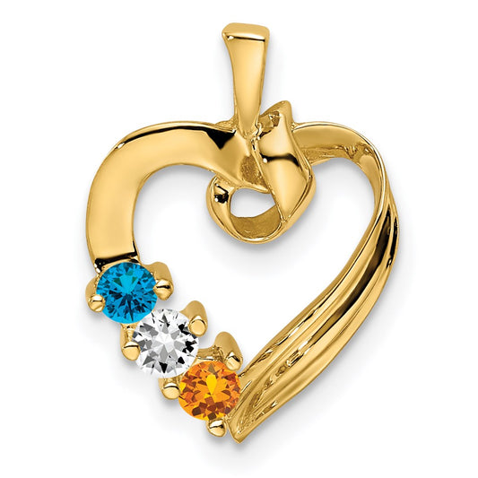 14k 3 Stone Family Pendant Mounting