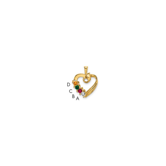 14k 4 Stone Family Pendant Mounting