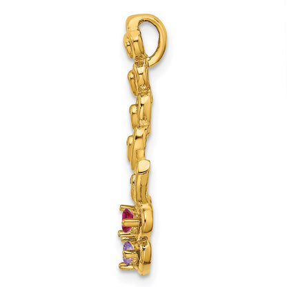 14k 2 Stone Family Pendant Mounting