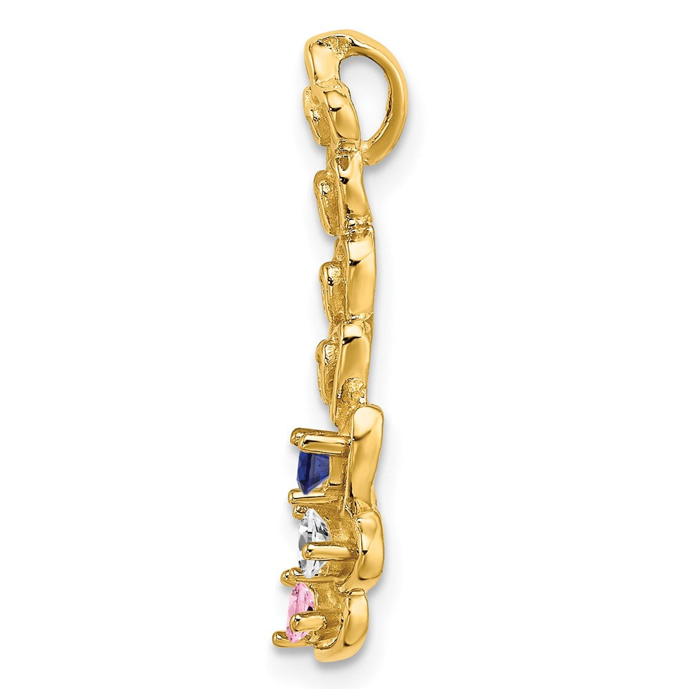14k 3 Stone Family Pendant Mounting