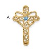 14k Polished Filigree 1-Stone Mothers Cross Pendant Mounting