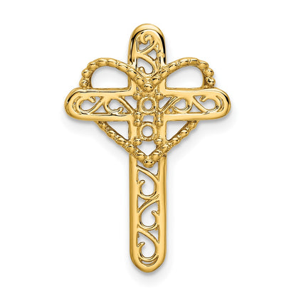 14k Polished Filigree 2-Stone Mothers Cross Pendant Mounting