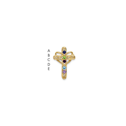 14k Polished Filigree 5-Stone Mothers Cross Pendant Mounting